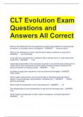 CLT Evolution Exam Questions and Answers All Correct 