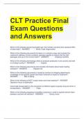 CLT Practice Final Exam Questions and Answers 