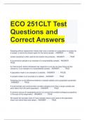 ECO 251CLT Test Questions and Correct Answers 