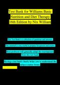 Test Bank For Williams' Basic Nutrition & Diet Therapy Binder Ready 16th Edition Nix Chapter 1-23 &vert; Complete