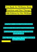 TEST BANK FOR WILLIAMS’ BASIC NUTRITION AND DIET THERAPY 16TH EDITION BY NIX CHAPTER 1-23 Download To Score A+