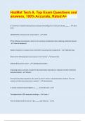 HazMat Tech A&comma; Top Exam Questions and answers&comma; 100&percnt; Accurate&comma; Rated A&plus;