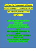 Test Bank For Fundamentals of Nursing: Active Learning for Collaborative Practice 3rd Edition by Barbara L Yoost |Complete Chapter 1 - 42 | 100 % Verified