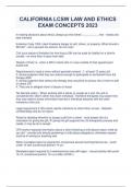 CALIFORNIA LCSW LAW AND ETHICS EXAM CONCEPTS 2023