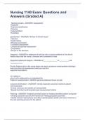 Nursing 1140 Exam Questions and Answers (Graded A)