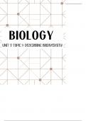 QCE Biology Unit 3 Topic 1 (Describing Biodiversity) Summary Notes 