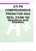 ATI PN COMPREHENSIVE PREDICTOR 2022 REAL EXAM 180 Questions And Answers. 