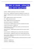 CCU BIO 121 EXAM 1 UPDATED 2023 WITH SOLUTION