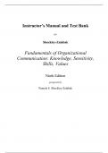 Fundamentals of Organizational Communication 9e Pamela Shockley Zalabak (Instructor Manual with Test Bank)