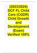(2023/2024) DCF FL Child Care (CGDR) Child Growth and Development (Exam) Verified 100%