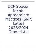  DCF Special Needs Appropriate Practices (SNP) Latest 2023-2024 Graded A+.