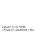 RSE4801 (COMPLETE ANSWERS) Assignment 1 2023 (745272)