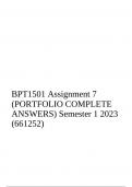 BPT1501 Assignment 7 (PORTFOLIO COMPLETE ANSWERS) Semester 1 2023 (661252)