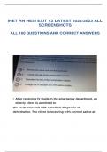 INET RN HESI EXIT V2 LATEST 2022&sol;2023 ALL SCREENSHOTS ALL 160 QUESTIONS AND CORRECT ANSWERS