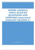 Scribe America Final Exam ED Questions and Answers (2023/2024) Already Graded A+