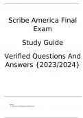  Scribe America Final Exam  Study Guide  Verified Questions And Answers {2023/2024}