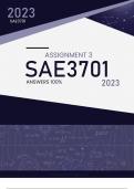 SAE3701 ASSIGNMENT 3 ANSWERS AND FULL GUIDELINES 2023 100%