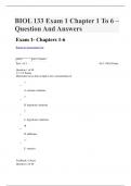 BIOL 133 Exam 1 Chapter 1 To 6 – Question And Answers