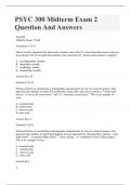 PSYC 300 Midterm Exam 2 &ndash; Question And Answers