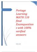 Portage Learning MATH 110 final Exam questions with 100% verified answers 