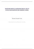 RASMUSSEN MENTAL&sol; RASMUSSEN MENTAL HEALTH  ACTUAL EXAM QUESTION AND ANSWERS A GRADE&period;