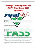 Portage Learning BIOD 151 A&P 1 Final Exam 2023 &lpar;updated&rpar;