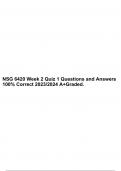 NSG 6420 Week 2 Quiz 1 Questions and Answers 100% Correct 2023/2024 A+ Graded.