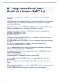 DC Jurisprudence Exam Correct Questions & Answers&lpar;RATED A&plus;&rpar;