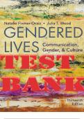 TEST BANK for Gendered Lives 13th Edition by Julia Wood & Natalie Fixmer-Oraiz. ISBN 9781337671040. (Complete Chapters 1-12).