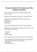 Women's Health PAEA Questions With Complete Solutions