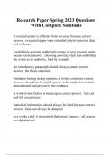 Research Paper Spring 2023 Questions With Complete Solutions