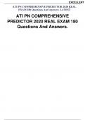 ATI PN COMPREHENSIVE PREDICTOR 2023 REAL EXAM 180 QUESTIONS AND ANSWERS.. VERIFIED