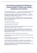 Humanitarian Assistance Response Training (HART) Pretest new written questions and answers