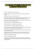 BIOD 151 Module 1 Study Set Exam With Complete Solution