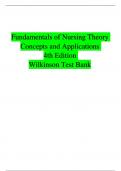 Fundamentals of Nursing Theory Concepts and Applications  4th Edition  Wilkinson Test Bank