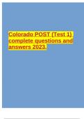 Colorado POST &lpar;Test 1&rpar; complete questions and answers 2023&period;