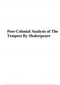 Post-Colonial Analysis of The Tempest By Shakespeare