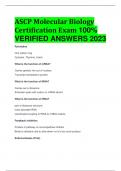 ASCP Molecular Biology Certification Exam 100%  VERIFIED ANSWERS 2023