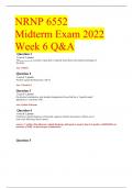 NRNP 6552  Midterm Exam 2022 Week 6 Q&A