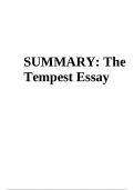 SUMMARY: The Tempest Essay