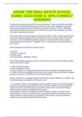 AZURE TIDE REAL ESTATE SCHOOL EXAM | QUESTIONS & 100% CORRECT ANSWERS