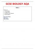  GRADE 9 GCSE BIOLOGY AQA PAPER 1 NOTES