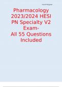 Pharmacology 2023/2024 HESI PN Specialty V2 Exam- All 55 Questions Included