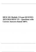 HESI 101 Module 3 Exam QUIZZES 2023/2024 HESI VN – Questions with Correct Answers Rated 100%