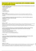 NURS EXAM LAB PRACTICE QUESTIONS WITH ANSWERS GRADED A&plus; GUARANTEED SUCCESS