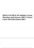 HESI-VN HESI 101 Module 5 Exam Questions and Answers 100% Correct Latest 2023/2024 Rated 100%