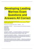 Developing Leading Marines Exam Questions and Answers All Correct