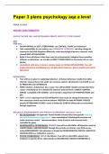 Paper 3 plans psychology aqa a level, Complete Verified Solution