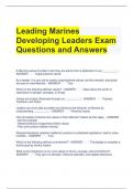 Leading Marines Developing Leaders Exam Questions and Answers