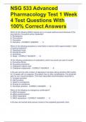 NSG 533 Advanced Pharmacology Test 1 Week 4 Test Questions With 100% Correct Answers